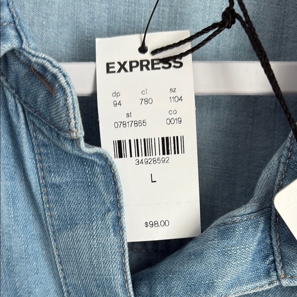 Express Denim Shirt Dress Size Large - Picture 5 of 6
